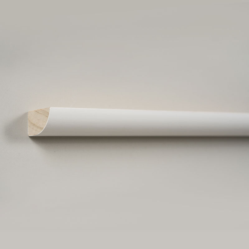 Pine Quarter Round Moulding (Filler-Primed & Pearl White)    1/2