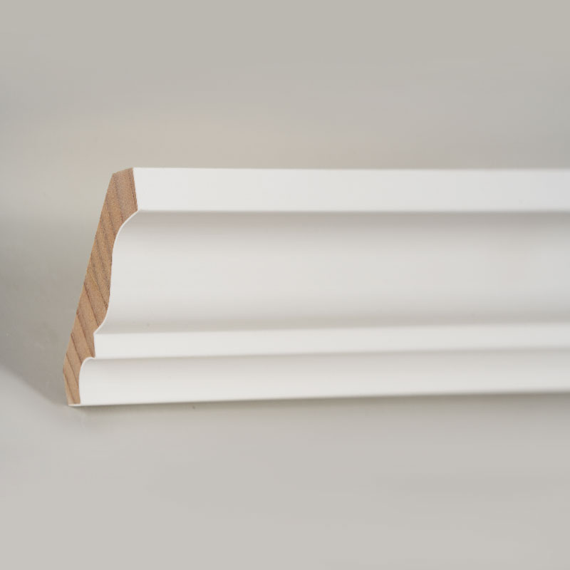 Pine Wood Crown Moulding (Filler-Primed & Pearl White) 3/5