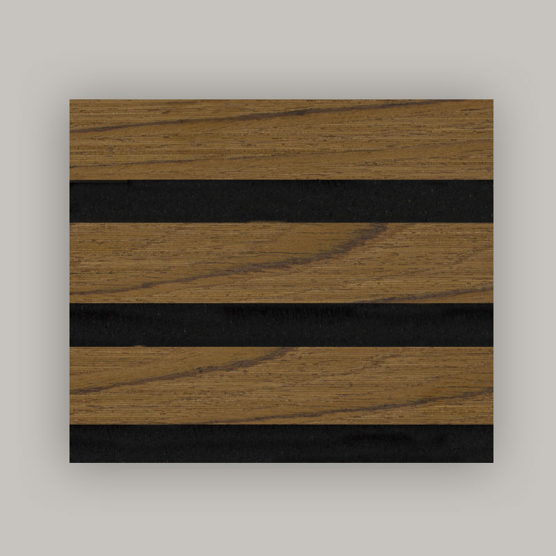 Grille Wall/Acoustic Wall Panel (3-Sided Engineered Wood Veneer Wrapped) - Wood Grain Color   2400/2700mm x 600mm
