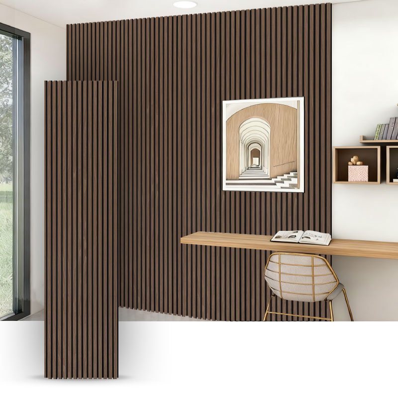 Grille Wall/Acoustic Wall Panel (Single-Sided Engineered Wood Veneer Wrapped) - Wood Grain Color    2400/2700mm x 600mm
